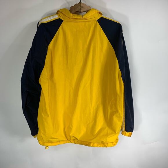 Vintage Pullover Windbreaker Yellow Navy Blue Large.35 - Picture 2 of 4